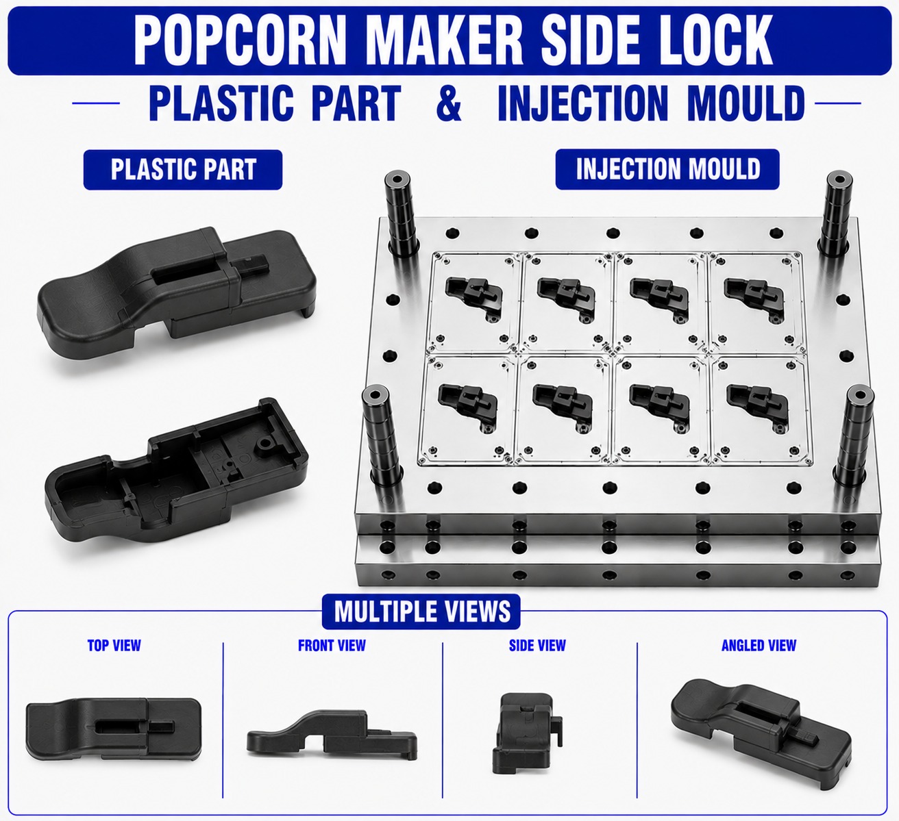 Popcorn Maker Plastic Side Lock Mould and Moulding Service